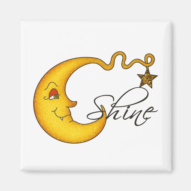 Íman Lua brilhante com estrela (Frente)