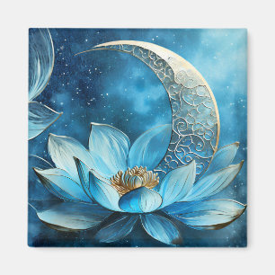 Íman Lua celestial e flor de lótus