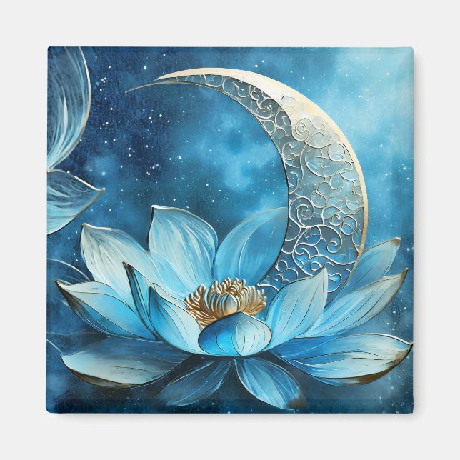 Íman Lua celestial e flor de lótus (Frente)
