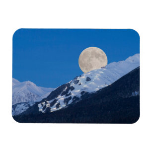 Íman Lua Cheia Sobre o Alyeska Ski Resort, Alasca