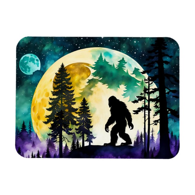 Íman Lua de Cheio Sasquatch na Montanha (Horizontal)