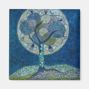 Íman lua no ímã da flor (pintura)