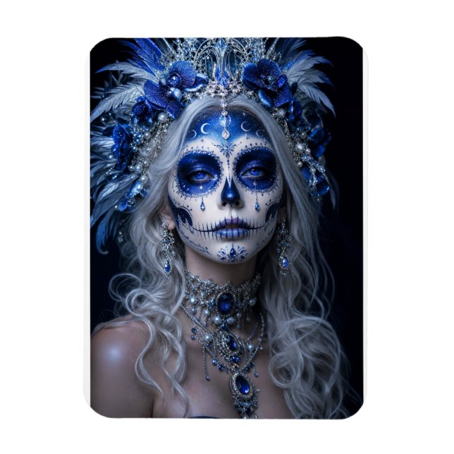Íman Lua Safira Calavera – Azul Celestial (Vertical)