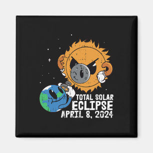 Íman Lua Sun Total Eclipse Solar Abril 8 2024 Totalidad