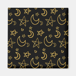 Íman Luas e estrelas Dourado padrão