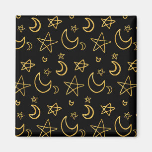 Íman Luas e estrelas Dourado padrão