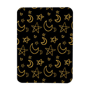 Íman Luas e estrelas Dourado padrão