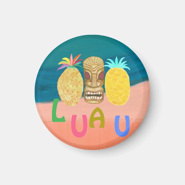 Íman Luau Tiki de Abacaxi (Frente)