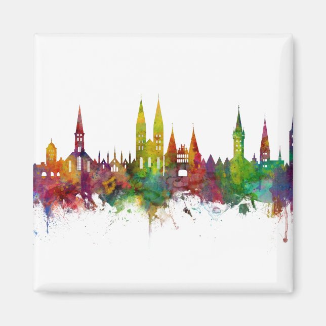 Íman Lubeck Alemanha Skyline (Frente)