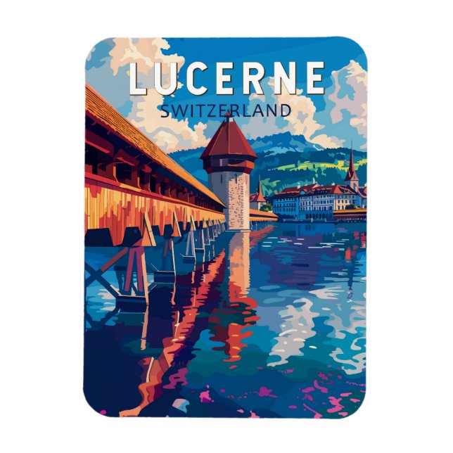 Íman Lucerne Suiça Art Vintage (Vertical)