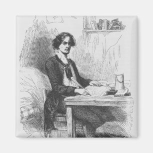 Íman Lucien de Rubempre escrevendo uma letra