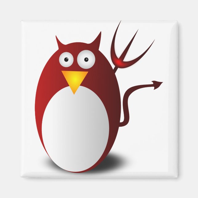 Íman Lúcifer do Diabo do Tux Ubuntu do Penguin Linux (Frente)