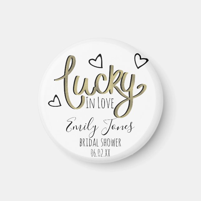 Íman Lucky in Love Hearts Bridal Shower (Frente)