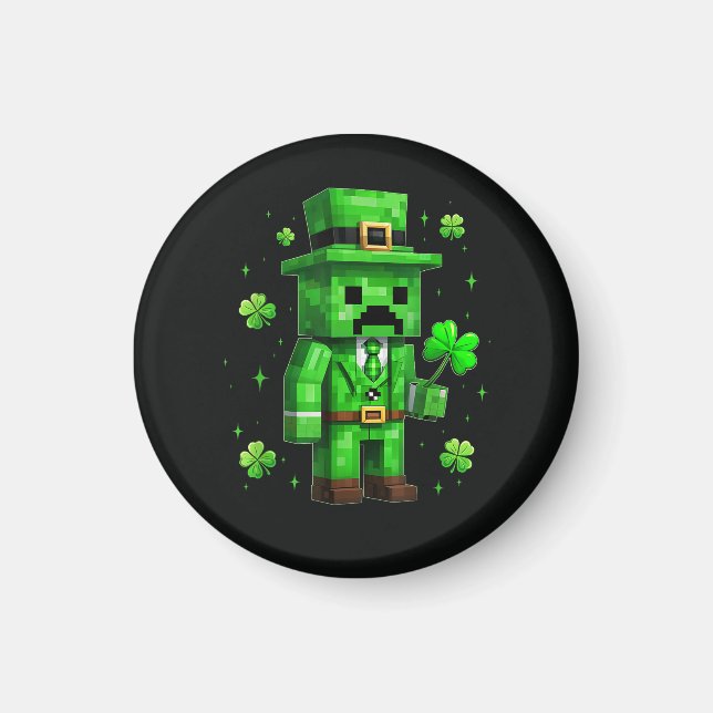 Íman Lucky Leprechaun Divertido Jogo de Vídeo do Dia de (Frente)