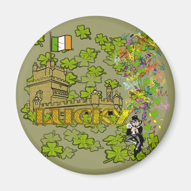 Íman Lucky Leprechaun e seu Castelo Irlandês (Frente)