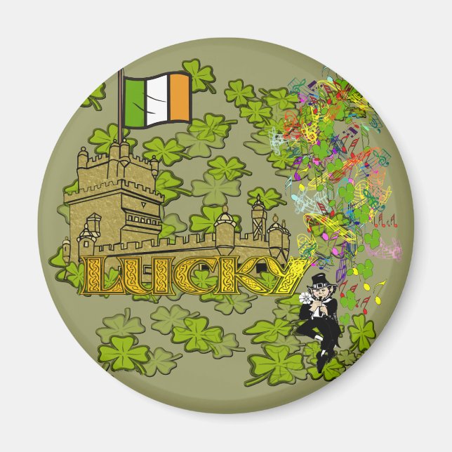 Íman Lucky Leprechaun e seu Castelo Irlandês (Frente)