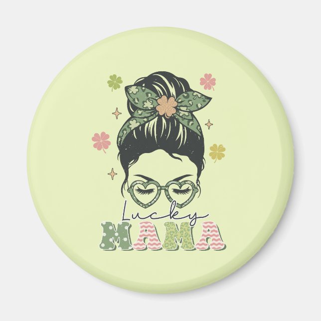 Íman Lucky Mama - Messy Bun - Rua de Véu. (Frente)