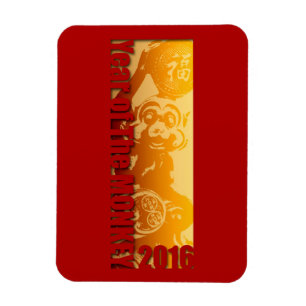 Íman Lucky Monkey Year 2016 Greeting Magnet V