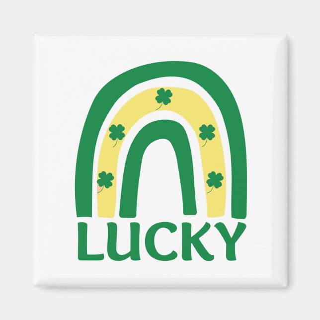 Íman Lucky Shamrock Rainbow St Patricks (Frente)