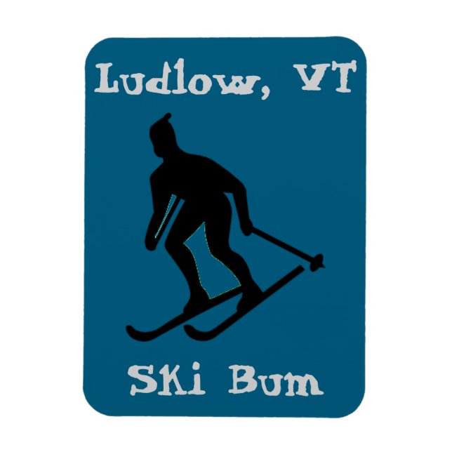 Íman Ludlow, VT Icy Ski Bum (Hardpack Vermont Skiing) (Vertical)