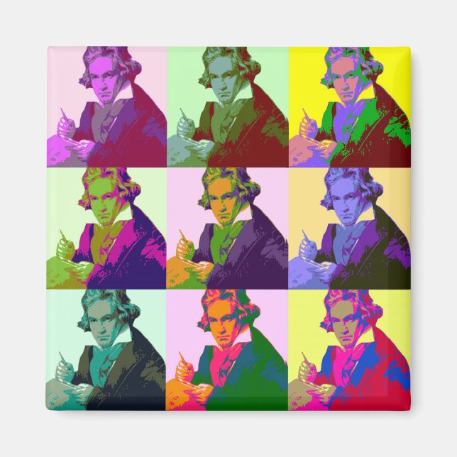 Íman Ludwig Van Beethoven Pop Art (Frente)