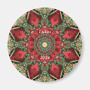 Íman LUKAS 2024 ~ Caleidoscópio vermelho, verde e amare