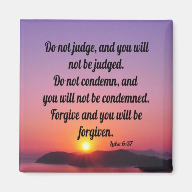 Íman Luke 6:37 - Magneta Refrigeradora (Frente)