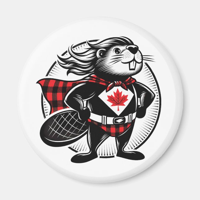Íman Lumbrador Canadense de Castor Xadrez Búfalo (Frente)