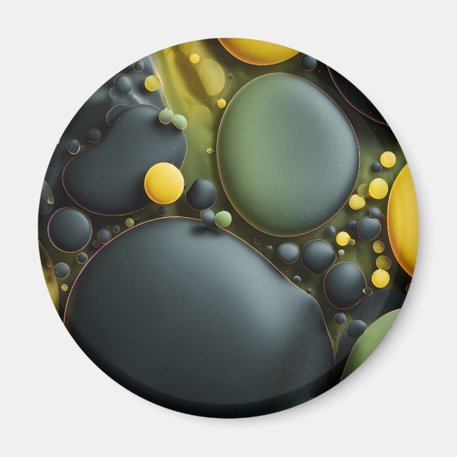 Íman Luminous Fluid Dynamics: Yellow and Green Abstract (Frente)