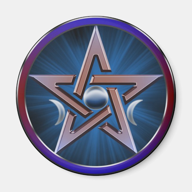 Íman Lunar Deusa Pentagrama Magnet (Frente)