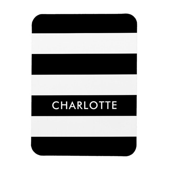 Íman Lúpulo Elegante Personalizado, preto e branco (Vertical)