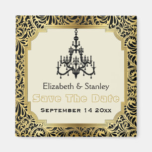 Íman Lustre Art Deco casamento Save the Date