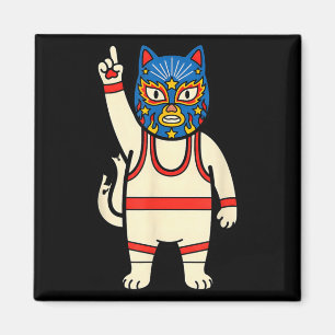 Íman Luta Livre Gato Luta Luchador Divertido Retro