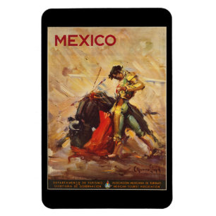 Íman Luta Matador de México Bull das viagens vintage