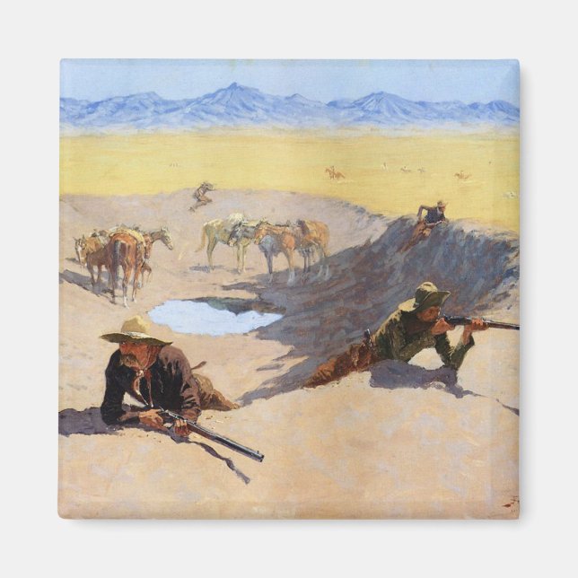 Íman Luta pelo Buraco d'Água Frederic Remington (Frente)