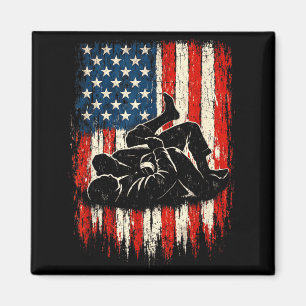 Íman Lutador Patriótico da Bandeira Americana Gráfica