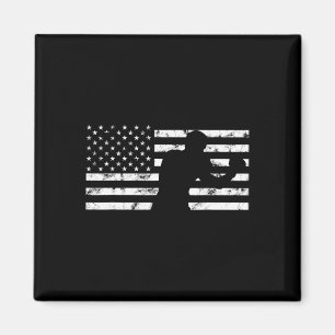 Íman Lutador Usa Bandeira Luvas De Boxe Lutador Luta Ki