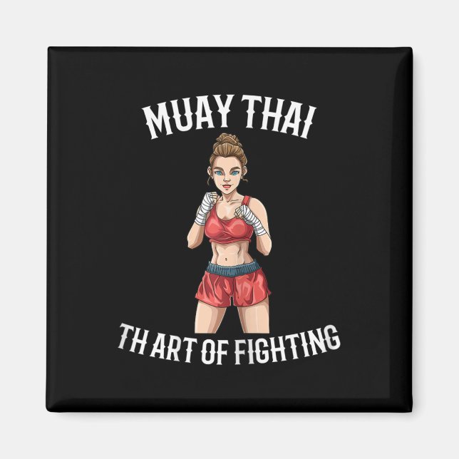 Íman Lutadora de Muay Thai Feminina - Boxe Tailandês MM (Frente)