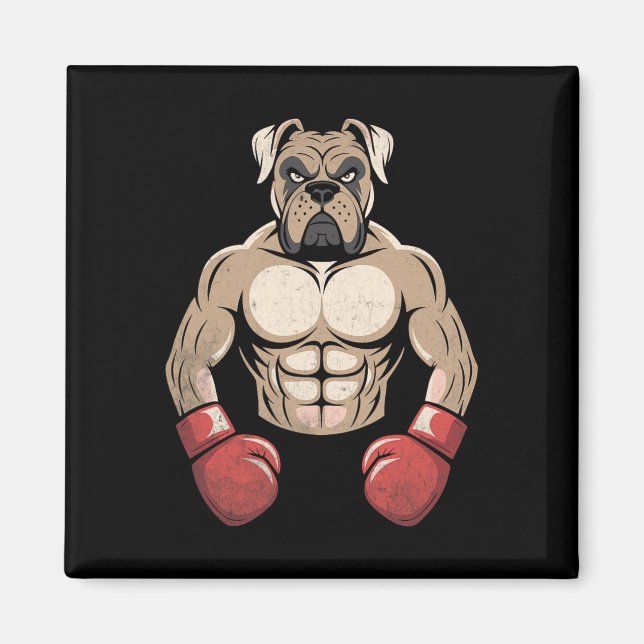 Íman Luvas de Boxe de Cachorro Boxer Cães de Estimação  (Frente)