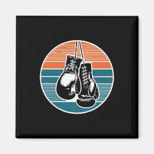 Íman Luvas de Boxe Retro Kickboxing Pôr do Sol Amante d
