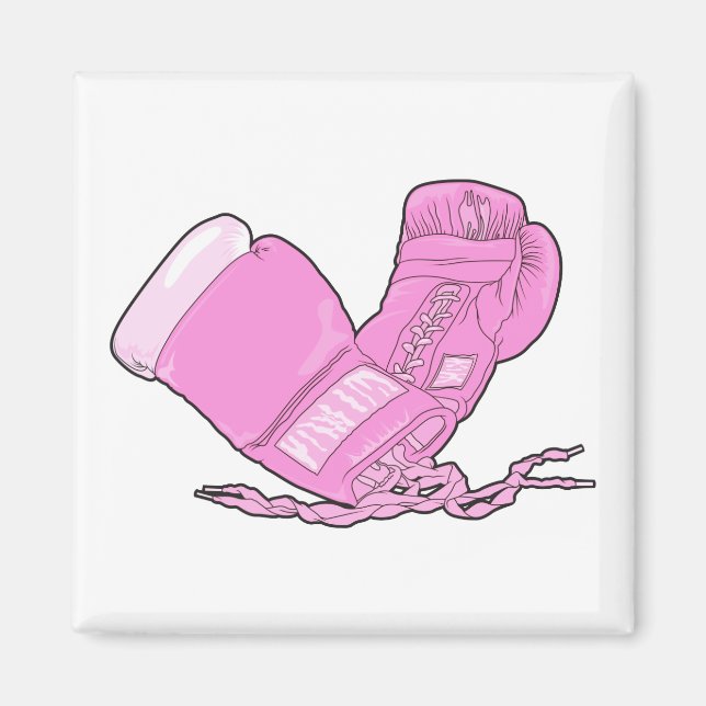 Íman Luvas de boxe rosa em vetor (Frente)