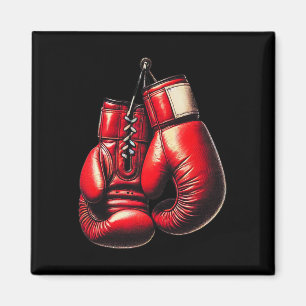Íman Luvas de Boxe Vermelhas Boxe Esporte Lutador Kickb
