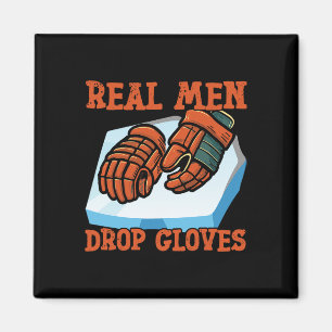 Íman Luvas de hóquei no gelo vintage Homens de verdade