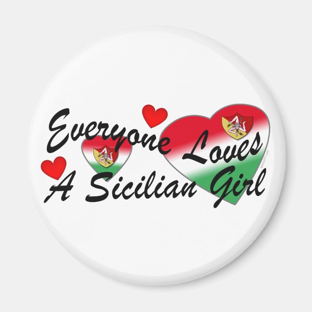 Íman Luvs Sicilian Girl Magnet (Frente)