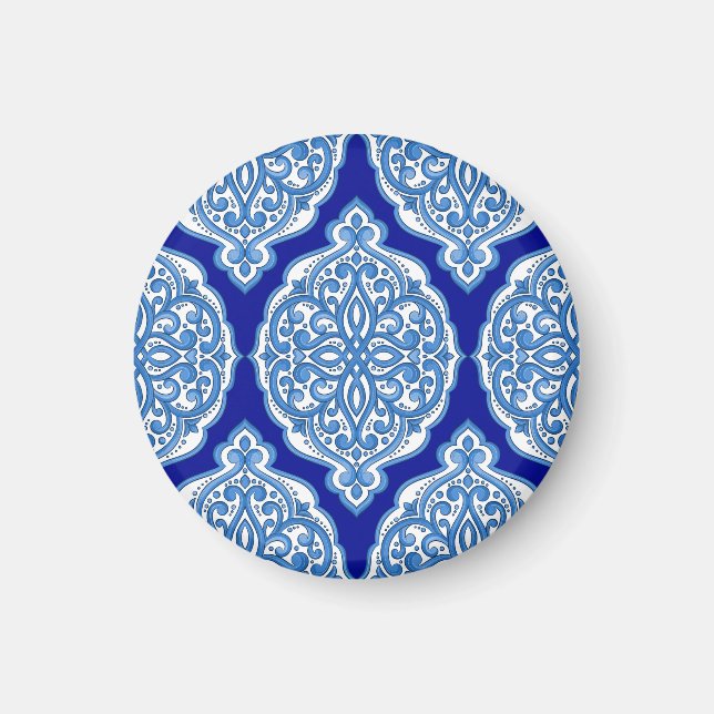 Íman Luxo branco-azul, ornamento turco. (Frente)