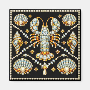 Íman Luxo Lagosta Desenho Padronizado Bijuteria Diamant