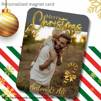 Íman Luxo personalizado letras douradas chic Natal