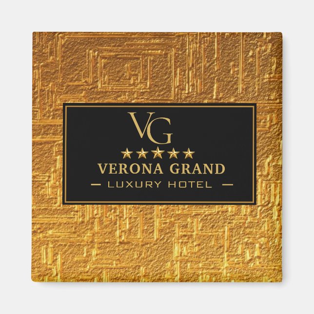 Íman Luxury Gold Foil Five Star Hotel Branding Elegant  (Frente)