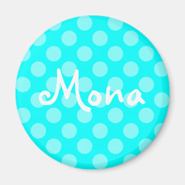 Íman Luz Aqua Personalizada com Bolinhas