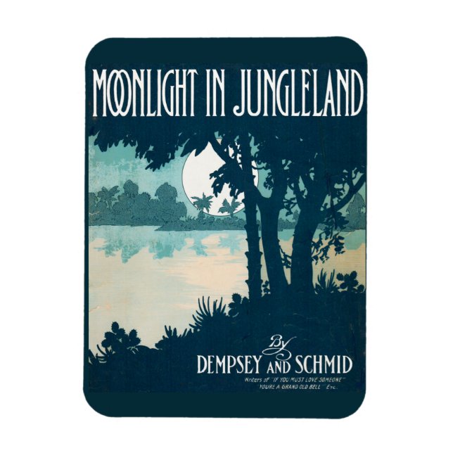 Íman Luz de Lua de 1909 na Jungleland sheet music impre (Vertical)